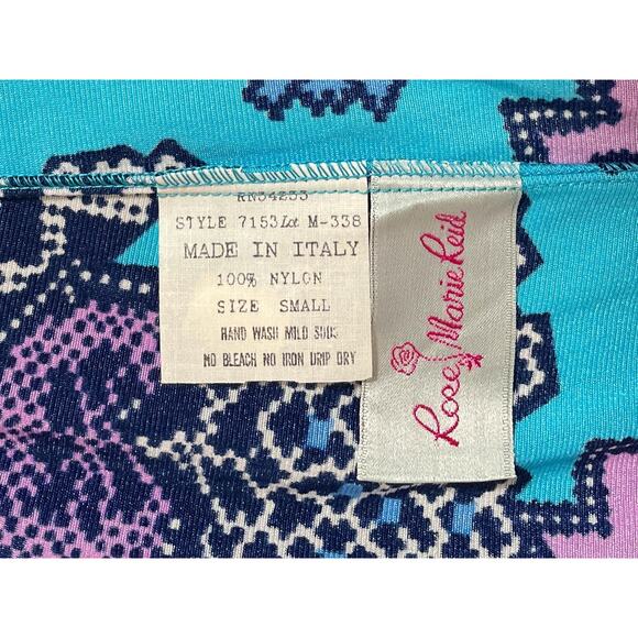 1970s NWT Rose Marie Reid Multi Color Rickrack Pattern Nylon Beach Skirt Sz S - Picture 5 of 9